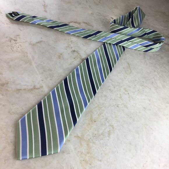 ASHFORD & BROOKS, LONDON, REGIMENT STRIPE SILK TIE - Picture 2 of 14